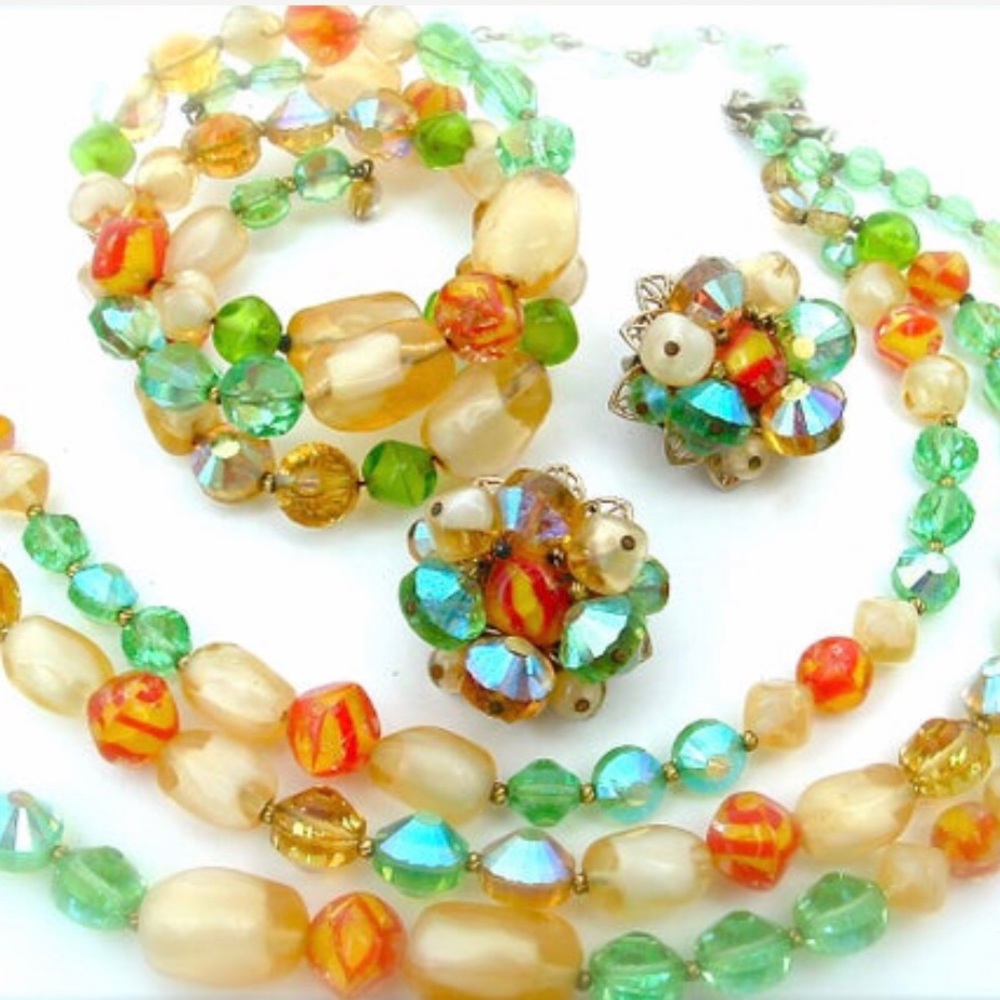 Alice Caviness Designer Jewelry Set Lemon Lime